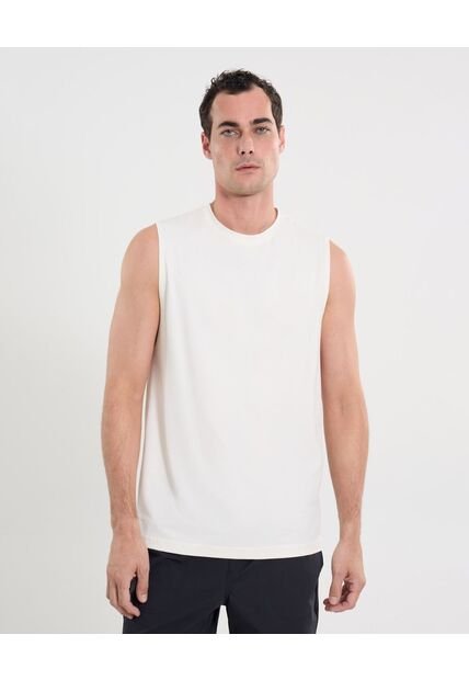 Camiseta Para Hombre Manga Sisa Cuello Redondo Color Marfil Marca Atmos #32090216