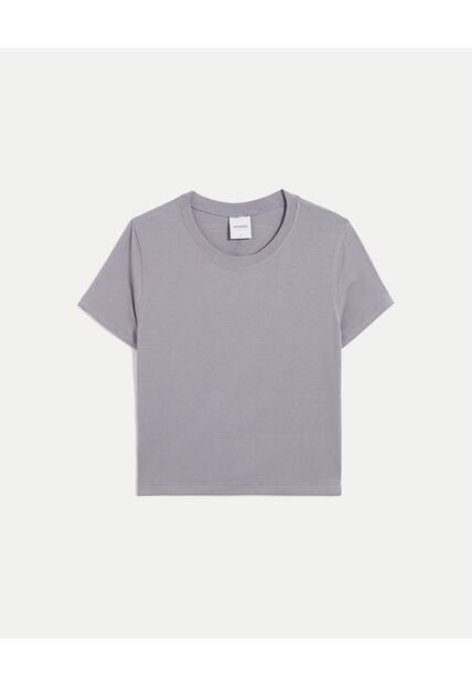 Camiseta Para Mujer Manga Corta Cuello Redondo Color Gris Marca Atmos #31090261