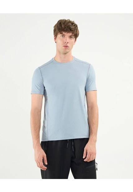 Camiseta Para Hombre Manga Corta Cuello Redondo Color Gris Claro Marca Atmos #32090202