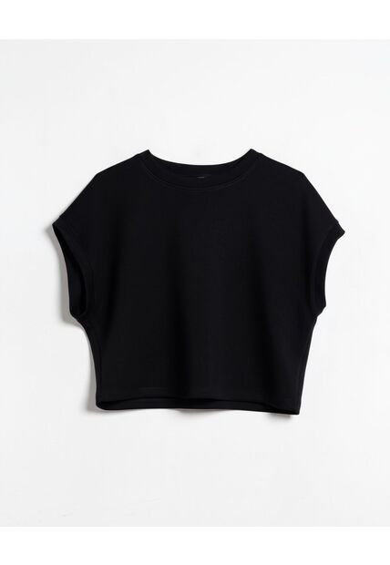 Camiseta  Para Mujer Crop Top Manga Sisa Color Negro Marca Atmos #31090335