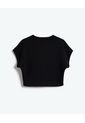 Camiseta  Para Mujer Crop Top Manga Sisa Color Negro Marca Atmos #31090335 de Atmos