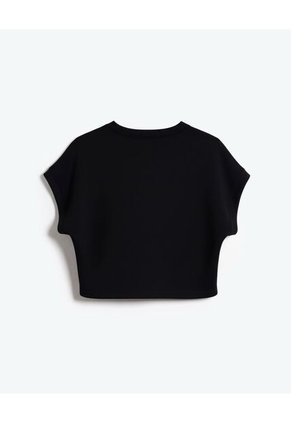 Camiseta Para Mujer Crop Top Manga Sisa Color Negro Marca Atmos #31090335