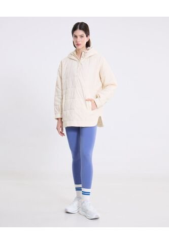 Chaqueta Acolchada Hoodie Funcional  Para Mujer Crema Atmos Atmos