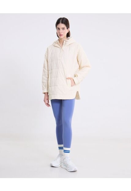 Chaqueta Acolchada Hoodie Funcional  Para Mujer Crema Atmos