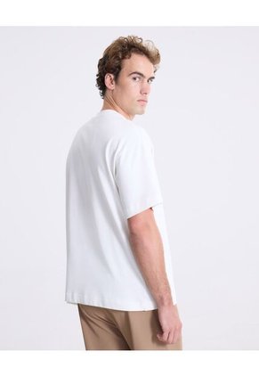 Camiseta Boxy Con Estampado Frontal  Para Hombre Blanco Atmos