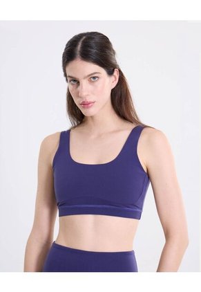 Top Deportivo Cuello Redondo Ajuste Medio  Para Mujer Azul Atmos