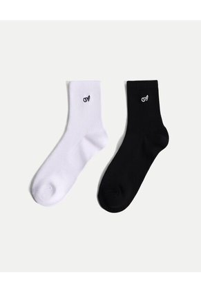 Medias X2 Para Mujer Caña Media Color Negro Marca Atmos #31980050