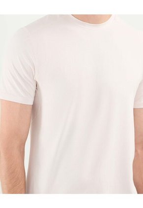Camiseta Para Hombre Manga Corta Cuello Redondo Color Beige Marca Atmos #32090200