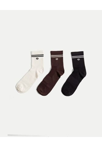 Pack X3 Medias Caña Media X3 Para Hombre Café Atmos Atmos
