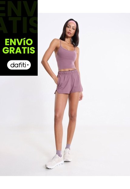 Short Running Con Brief Aeroflow Para Mujer  Deportiva  Color Morado Marca Atmos