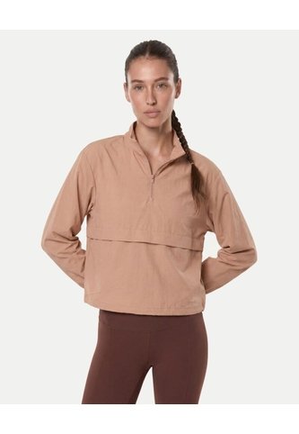 Chaqueta Rompevientos Cuello Alto Para Mujer  Deportiva  Color Camel Marca Atmos Atmos