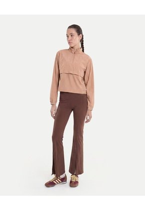 Chaqueta Rompevientos Cuello Alto Para Mujer  Deportiva  Color Camel Marca Atmos