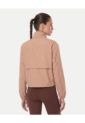 Chaqueta Rompevientos Cuello Alto Para Mujer  Deportiva  Color Camel Marca Atmos