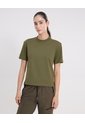 Camiseta Básica Manga Corta Amplia Para Mujer  Deportiva  Color Verde Marca Atmos de Atmos
