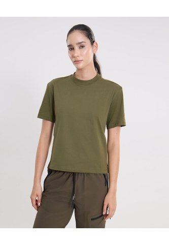 Camiseta Básica Manga Corta Amplia Para Mujer  Deportiva  Color Verde Marca Atmos Atmos