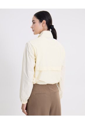 Chaqueta Rompevientos Half Zipper Para Mujer  Deportiva  Color Beige Marca Atmos