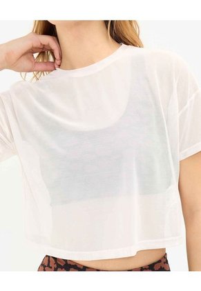 Camiseta Para Mujer Manga Corta Cuello Redondo Color Beige Marca Atmos #31090230