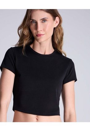 Crop Top Para Mujer Manga Corta Color Negro Marca Atmos #31090178