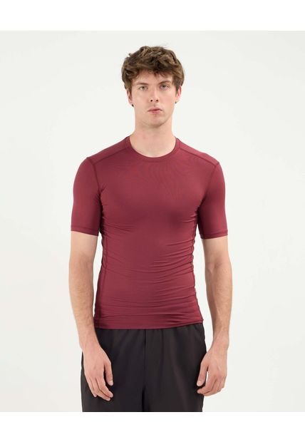 Camiseta Para Hombre Manga Corta Cuello Redondo Color Vino Marca Atmos #32090194