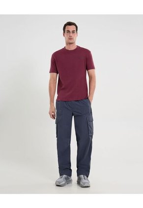 Camiseta Para Hombre Manga Corta Cuello Redondo Color Vino Marca Atmos #32090220