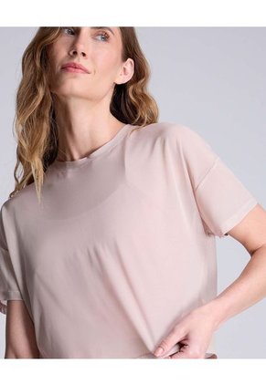 Camiseta Para Mujer Manga Corta Color Beige Marca Atmos #31090189