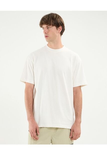 Camiseta Para Hombre Manga Corta Cuello Redondo Color Marfil Marca Atmos #32090029