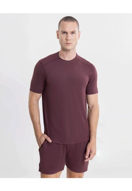Camiseta  Para Hombre Manga Corta Cuello Redondo Color Vino Marca Atmos #32090269