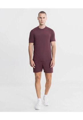 Camiseta  Para Hombre Manga Corta Cuello Redondo Color Vino Marca Atmos #32090269