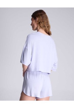 Camiseta Para Mujer Manga Corta Color Lila Marca Atmos #31090116