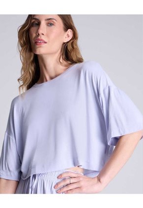 Camiseta Para Mujer Manga Corta Color Lila Marca Atmos #31090116