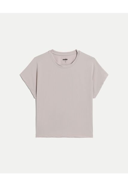 Camiseta Para Mujer Manga Corta Cuello Redondo Color Gris Marca Atmos #31090278