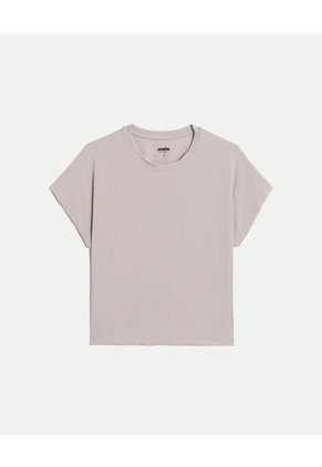 Camiseta Para Mujer Manga Corta Cuello Redondo Color Gris Marca Atmos #31090278