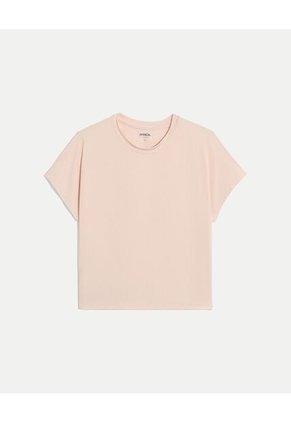 Camiseta Para Mujer Manga Corta Cuello Redondo Color Crema Marca Atmos #31090277
