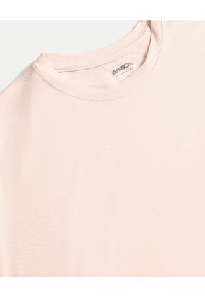 Camiseta Para Mujer Manga Corta Cuello Redondo Color Crema Marca Atmos #31090277