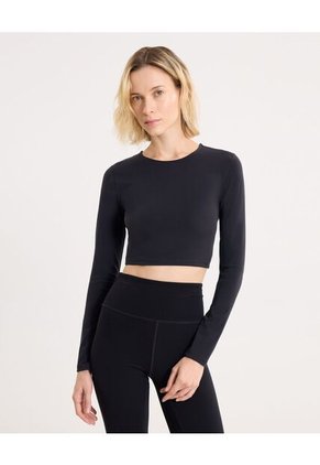 Camiseta Para Mujer Manga Larga Cuello Redondo Color Negro Marca Atmos #31090296