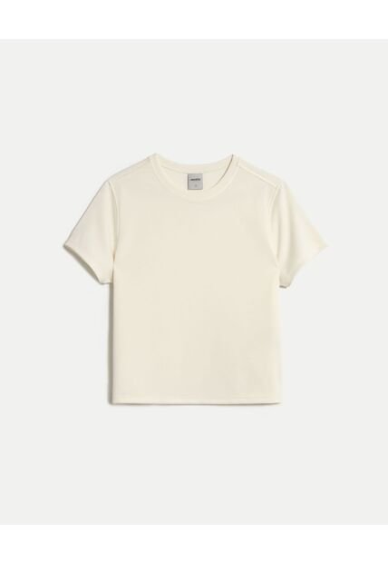 Camiseta Para Mujer Manga Corta Cuello Redondo Color Marfil Marca Atmos #31090293