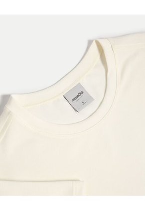 Camiseta Para Mujer Manga Corta Cuello Redondo Color Marfil Marca Atmos #31090293