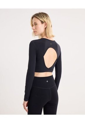 Camiseta Para Mujer Manga Larga Cuello Redondo Color Negro Marca Atmos #31090296