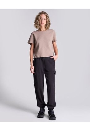 Camiseta Para Mujer Manga Corta Cuello Redondo Color Café Claro Marca Atmos #31090195