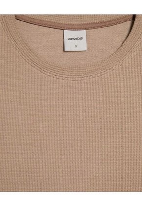 Camiseta Para Mujer Manga Corta Cuello Redondo Color Café Claro Marca Atmos #31090195