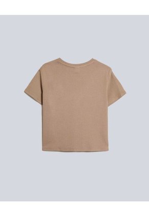 Camiseta Para Mujer Manga Corta Cuello Redondo Color Café Claro Marca Atmos #31090195