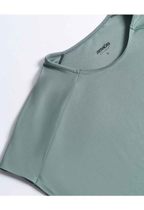 Camiseta Rangla Con Bonding En Cuello Para Mujer  Deportiva  Color Verde Marca Atmos