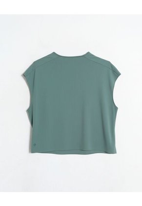 Camiseta Rangla Con Bonding En Cuello Para Mujer  Deportiva  Color Verde Marca Atmos
