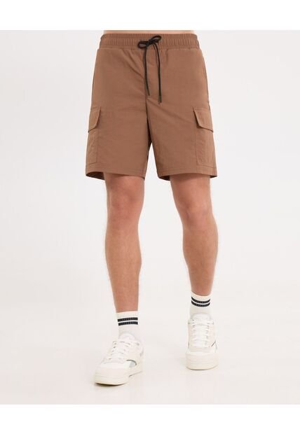 Short Cargo Con Cordón Ajustable  Para Hombre Café Atmos