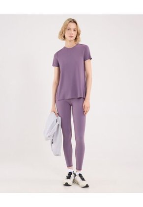 Camiseta Deportiva Manga Corta  Para Mujer Morado Atmos