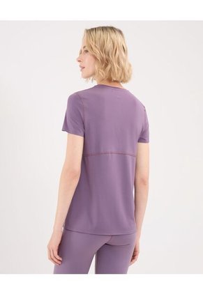 Camiseta Deportiva Manga Corta  Para Mujer Morado Atmos