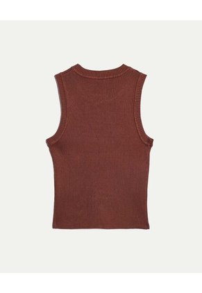 Camiseta  Para Mujer Manga Sisa Cuello Redondo Color Terracota Marca Atmos #31090331