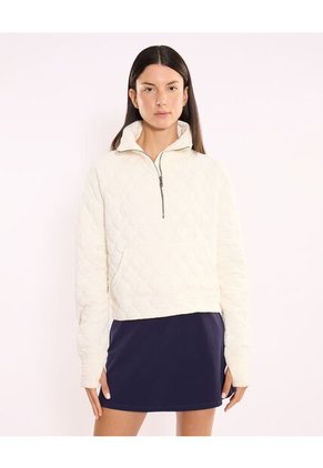 Chaqueta Acolchada Cuello Alto  Para Mujer Marfil Atmos