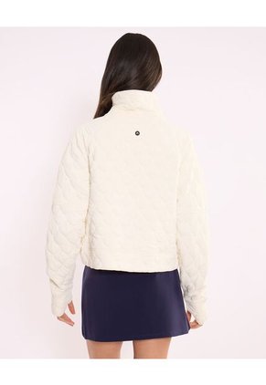 Chaqueta Acolchada Cuello Alto  Para Mujer Marfil Atmos