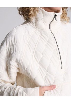 Chaqueta Acolchada Cuello Alto  Para Mujer Marfil Atmos